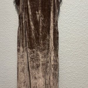 American Eagle Outfitters Brown Velvet Maxi Dress